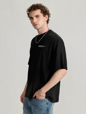 Lona - Alphabet Printed Baggy T-Shirt - Black - Espanshe