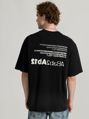 Lona - Alphabet Printed Baggy T-Shirt - Black - Espanshe