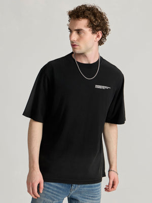 Lona - Alphabet Printed Baggy T-Shirt - Black - Espanshe