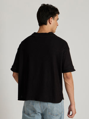 Men's Loose Fit Baseball Shirt - black