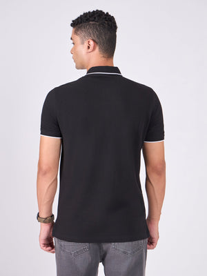 Orwell - Polo T-Shirt with Contrast Tipping - Black - Espanshe