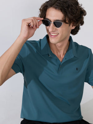 Zoltan - Regular Fit Polo T-Shirt - Peacock - Espanshe