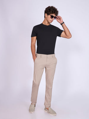 Existence - Skinny Fit Cotton Pant - Sand - Espanshe