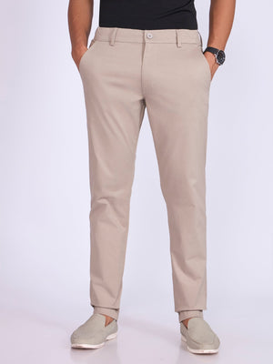 Existence - Skinny Fit Cotton Pant - Sand - Espanshe