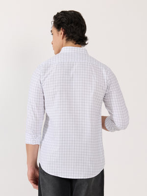 Men's Turkish Fit Casual Checks Shirt - White