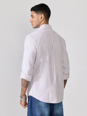 Men's Smart Fit Striped Shirt - Red