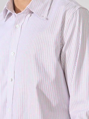 Erzela - Smart Fit Striped Shirt - Red - Espanshe