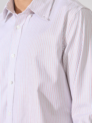 Men's Smart Fit Striped Shirt - Red