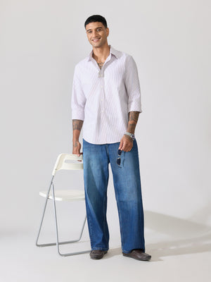 Men's Smart Fit Striped Shirt - Red