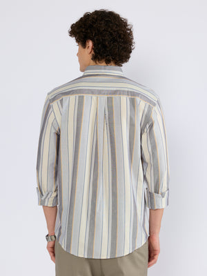 Mens' Striped Shirt in Beige