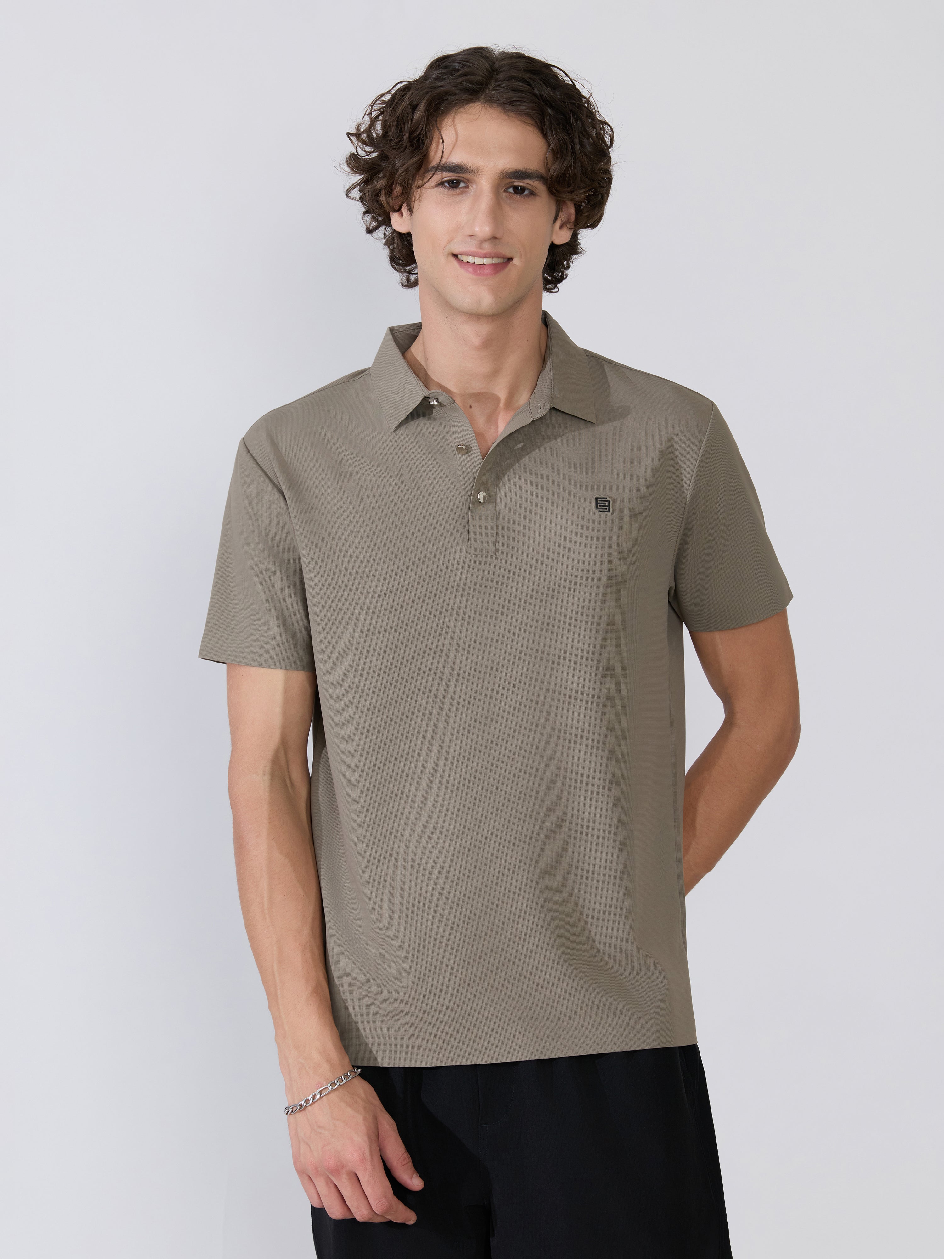 Men's Regular Fit Polo T-Shirt - moss gray