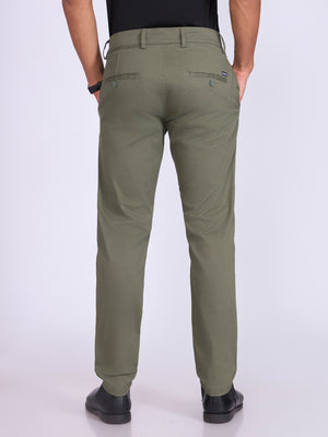 Men's Skinny Fit Cotton Pant in Pistachio Green