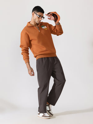 Men's rust brown Adventure Graphic Half-Zip Sweatshirt