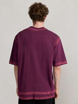 Lona - Fade Effect Baggy T-Shirt - Midnight Plum - Espanshe