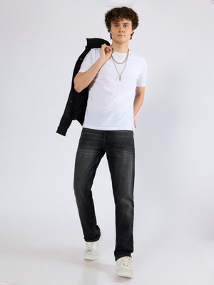 Men's Straight Fit Jeans in Carbon Black