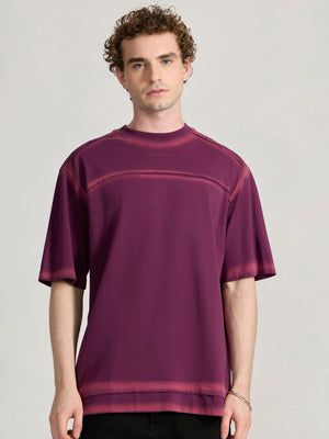 Lona - Fade Effect Baggy T-Shirt - Midnight Plum - Espanshe