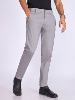 Existence - Skinny Fit Cotton Pant - Light Grey - Espanshe