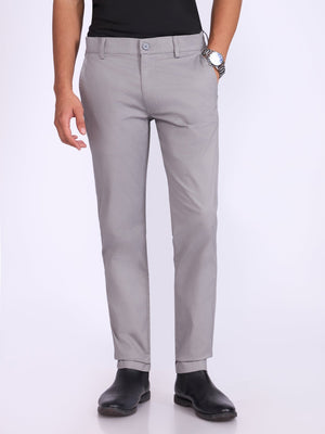 Existence - Skinny Fit Cotton Pant - Light Grey - Espanshe