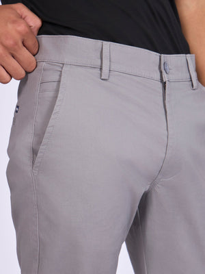 Existence - Skinny Fit Cotton Pant - Light Grey - Espanshe