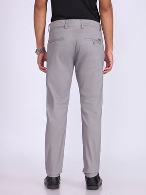 Men's Skinny Fit Cotton Pant in Light Gray