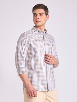 Men's Checkered Shirt in Light brown