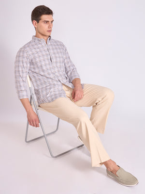 Men's Checkered Shirt in Light brown