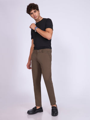Existence - Skinny Fit Cotton Pant - Espresso Brown - Espanshe