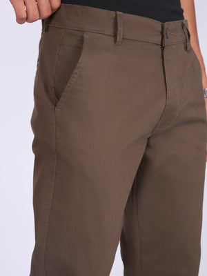 Existence - Skinny Fit Cotton Pant - Espresso Brown - Espanshe