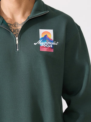 Zelios - Green Adventure Graphic Half-Zip Sweatshirt - Espanshe