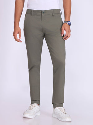 Existence - Skinny Fit Cotton Pant - Sage Green - Espanshe