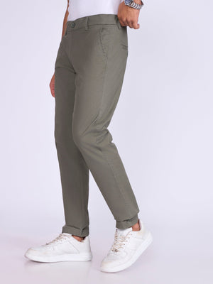 Existence - Skinny Fit Cotton Pant - Sage Green - Espanshe