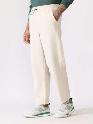 Men's Cream Regular Track Pant