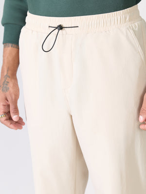 Men's Cream Regular Track Pant