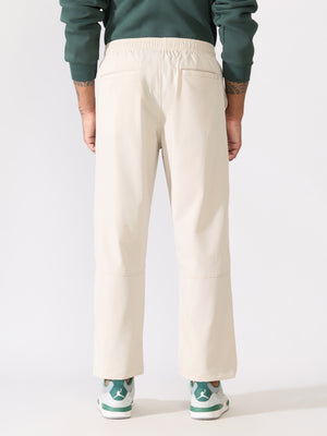 Men's Cream Regular Track Pant