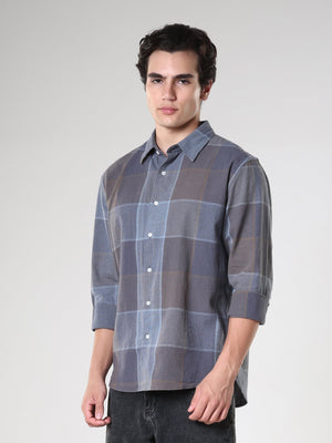 Axel - Checkered Regular Shirt - Cement - Espanshe