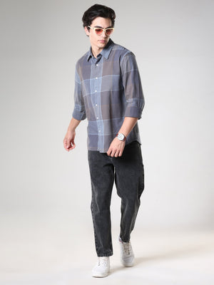 Axel - Checkered Regular Shirt - Cement - Espanshe