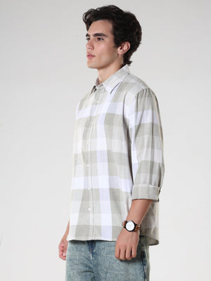 Amabel - Checkered Regular fit Shirt - Grey - Espanshe