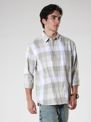 Amabel - Checkered Regular fit Shirt - Grey - Espanshe