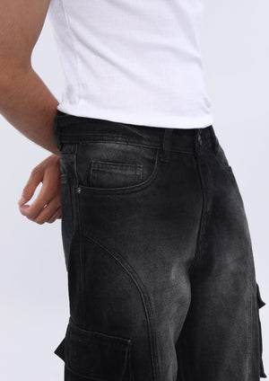 Xylare - Relaxed Cargo Jeans - Black Shade - Espanshe