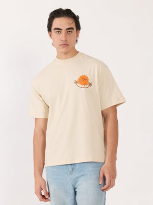 Sheldon - Summer Vibes Graphic Cream Loose Fit T-Shirt - Espanshe
