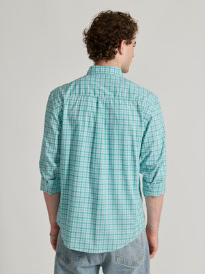Men's Relaxed Fit Checks Shirt - blue green