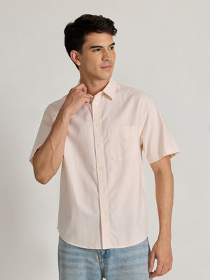 Men's Striped shirt in peach