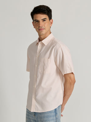 Men's Striped shirt in peach