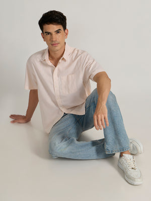 Men's Striped shirt in peach