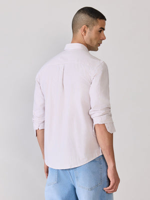 Neocut - Relaxed Striped Oxford Shirt - Peach - Espanshe