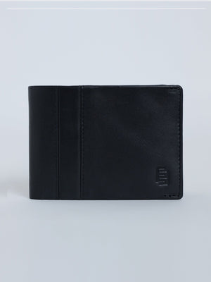 Arctic-3 - Bi-Fold Leather Wallet - Black - Espanshe