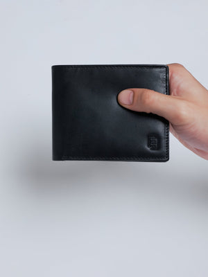 Arctic-5 - Vertical Leather ID Wallet - Black - Espanshe