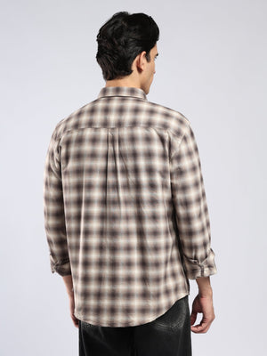 Lutana - Oxford Checks Shirt - Beige - Espanshe