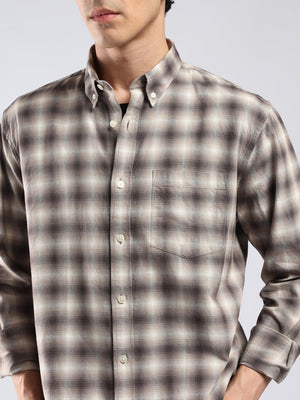 Lutana - Oxford Checks Shirt - Beige - Espanshe