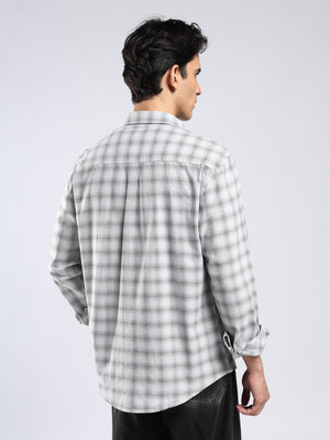 Lutana - Oxford Checks Shirt - Light Grey - Espanshe